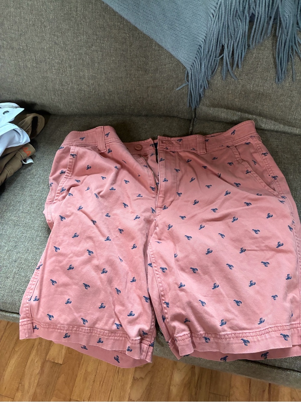 St. John's Bay Men's Comfort Stretch Lobster Print Coral Pants - 36 - Picture 4 of 4